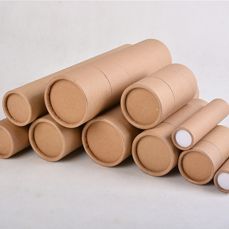 Biodegradable Custom Kraft Tube Boxes Round Cosmetic Containers Recycled Cardboard Paper Tubes