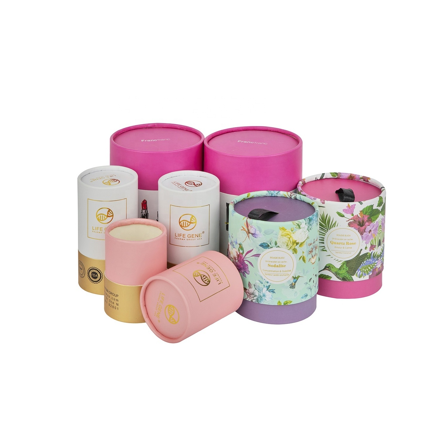 Biodegradable Paper Cardboard Empty Lip Balm Containers Deodorant Tube