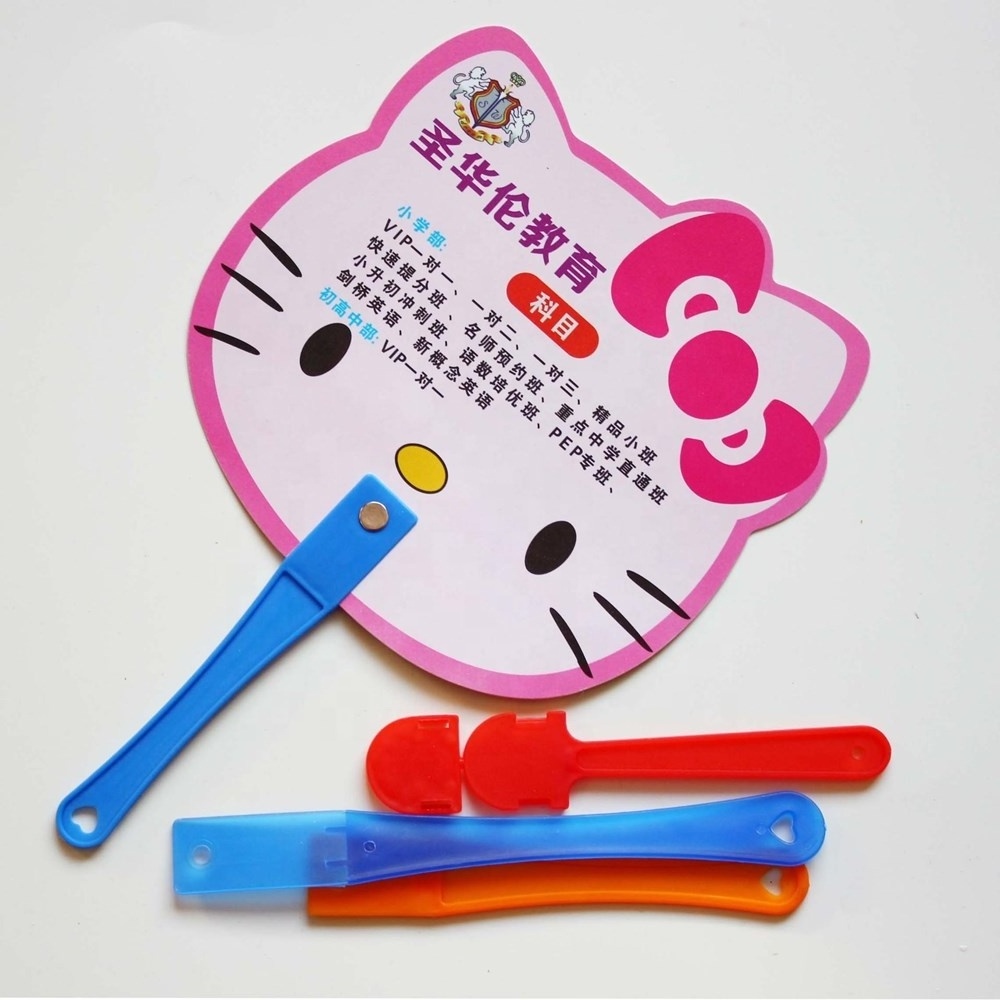 Custom Logo Branded Pp Plastic Hand Fan For Advertisement Promotional Gift