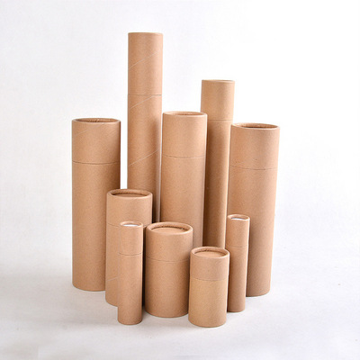 Biodegradable Custom Kraft Tube Boxes Round Cosmetic Containers Recycled Cardboard Paper Tubes