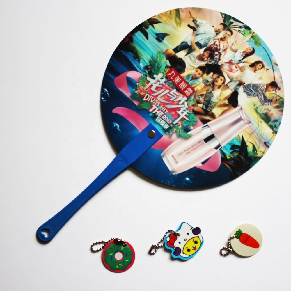 Custom Logo Branded Pp Plastic Hand Fan For Advertisement Promotional Gift