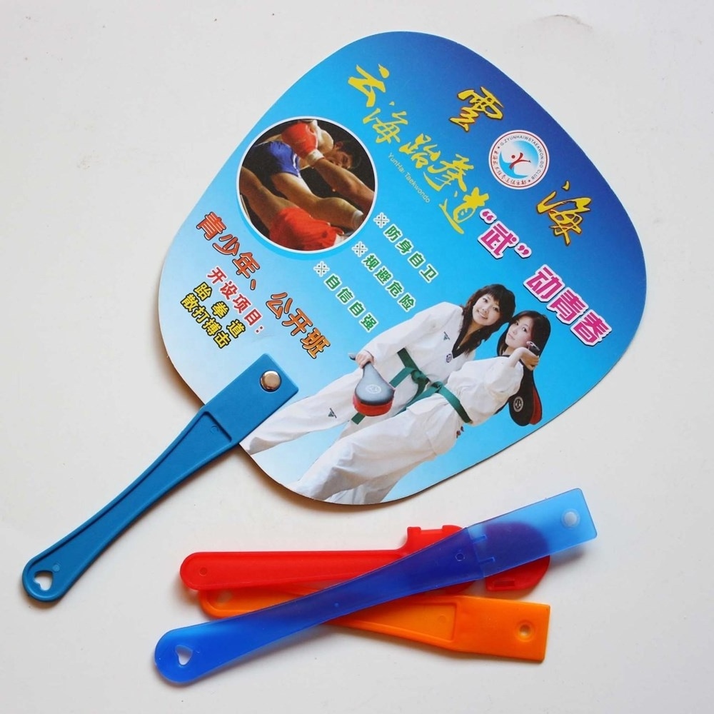 Custom Logo Branded Pp Plastic Hand Fan For Advertisement Promotional Gift