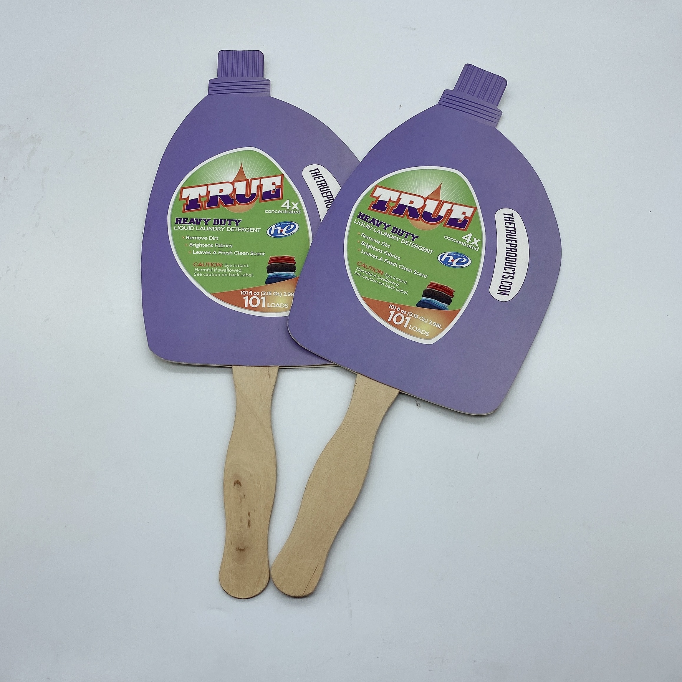 Custom Promotional Paper Hand Held Fan with Wooden Handle Stick