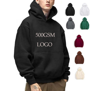 Custom Hoodies Manufacturers Plain Blank Hooded Sweatshirt 100% Cotton Thick Heavy Weight 500GSM Oversized Hoodies