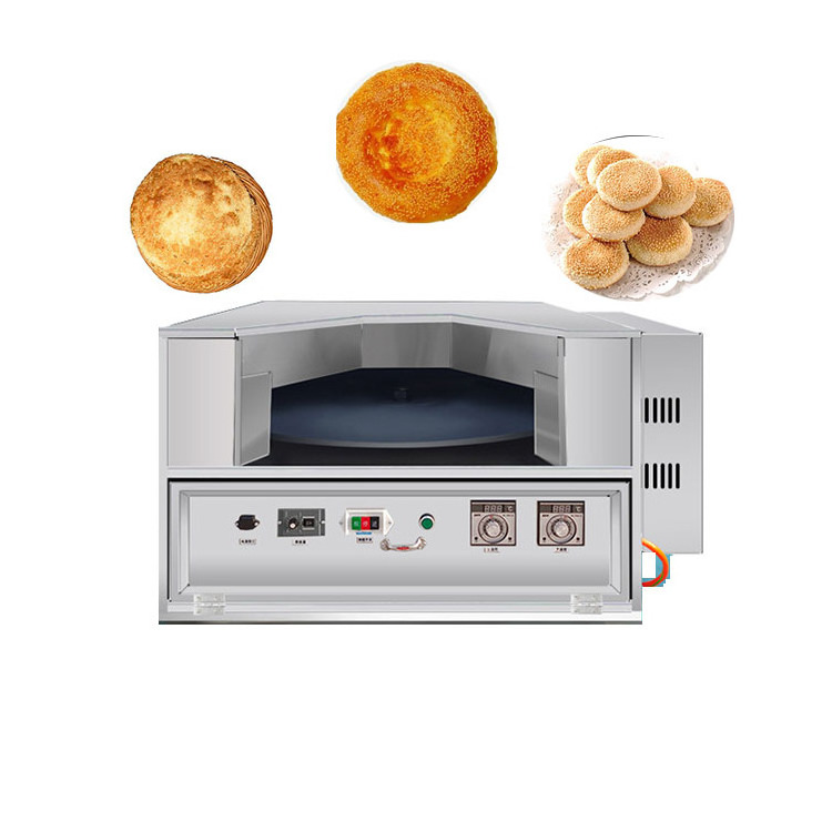 Commercial Rotating Flat Naan Bake Making Electric Gas Tandoor Lebanese Chapati Arabic Roti Oven Machine