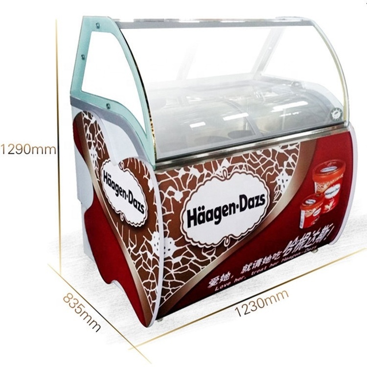 Commercial Used Outdoor Italian Ice Cream Display Freezer