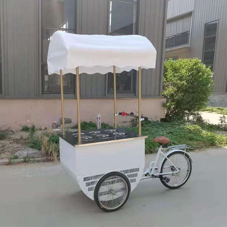 CE and Best Quality Mobile Ice Cream Tricycle Vending Push Bike Cart Food Vending Bike Ice Cream Bike For Sale