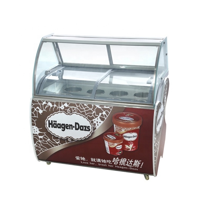 Commercial Used Outdoor Italian Ice Cream Display Freezer