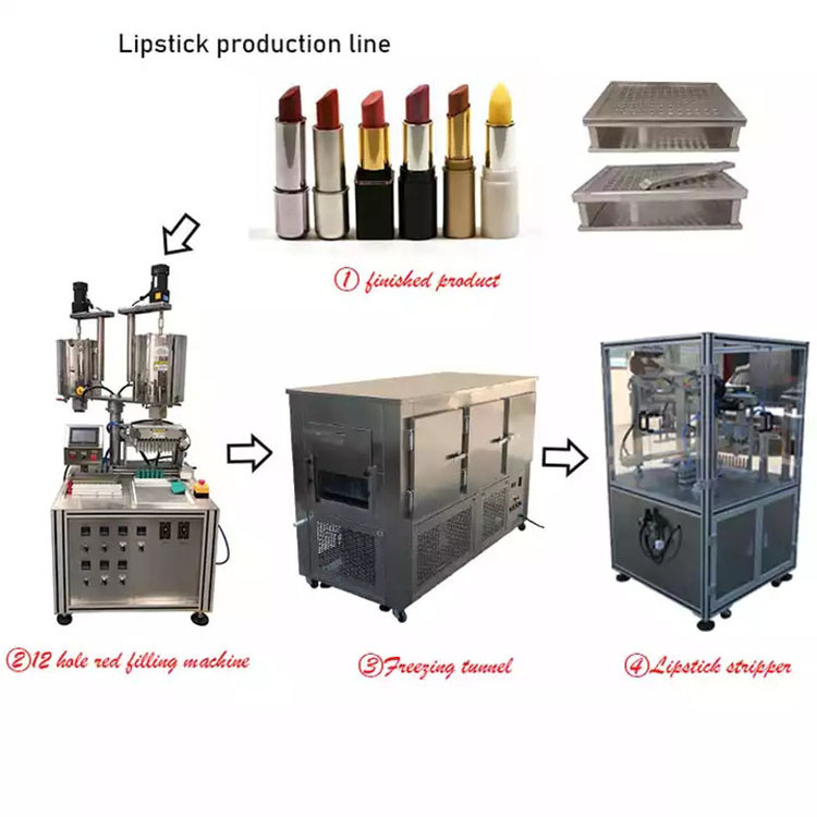 Automatic 10 Holes Lipstick Production Line Lipstick Making Machine