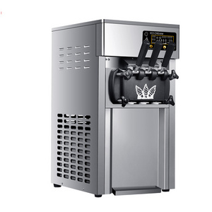 3 Flavors Automatic Soft Serve Sorbetiere Commercial Ice Cream Machine A Glace Icecream Italian Gelato Making Ice Cream Makers