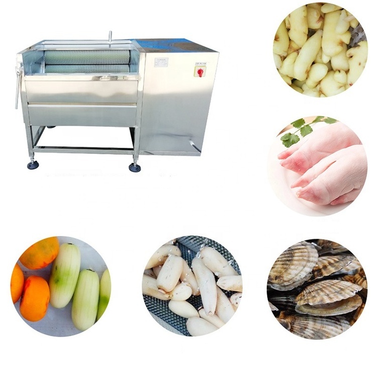 Root Vegetable Fruit Ginger Potato Roller Peeler Washing Peeling Cleaning Machine