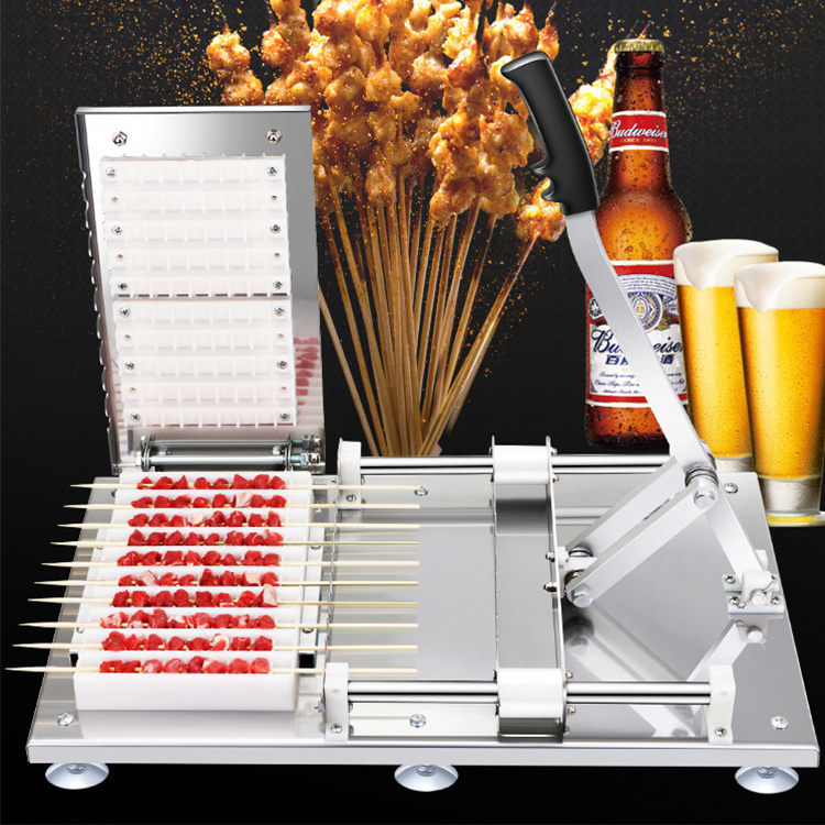 Barbecue Machine Beef Lamb Skewer Mutton Shashlik Meat Wear Stringing Machine Lamb Kebab Machine