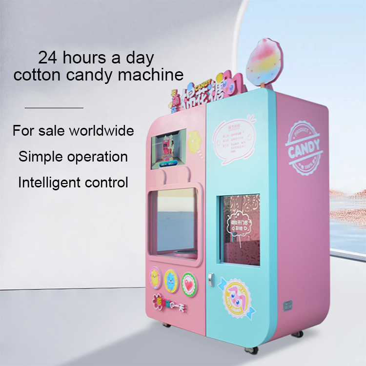 Industrial Lcd Screen Wifi Mini Coin Operation Kids Flowers Design Cotton Candy Vending Machine