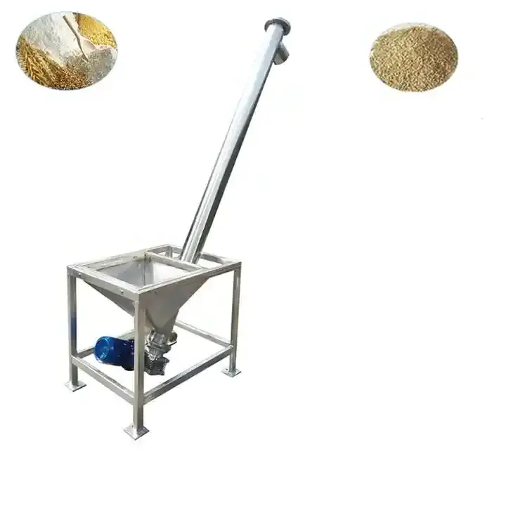 Tube Auger Screw Conveyor Factory Price Stainless Steel Screw Auger Conveyor With Hopper For Milk Sugar Salt