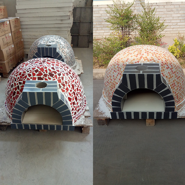 Mosaic Outdoor Pizza Oven Big Round Table Top Pizza Wood Oven Dome Charcoal Wood Fired Pizza Oven