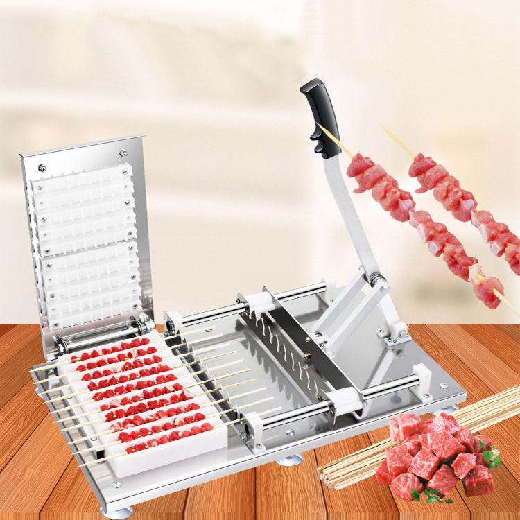 Barbecue Machine Beef Lamb Skewer Mutton Shashlik Meat Wear Stringing Machine Lamb Kebab Machine