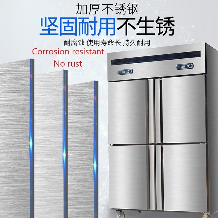 Stainless steel kitchen freezers refrigerator frozen four-door upright freezer air cooled