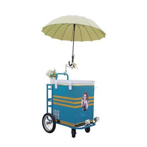 CE and Best Quality Mobile Ice Cream Tricycle Vending Push Bike Cart Food Vending Bike Ice Cream Bike For Sale