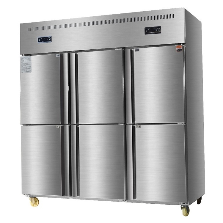 Stainless steel kitchen freezers refrigerator frozen four-door upright freezer air cooled