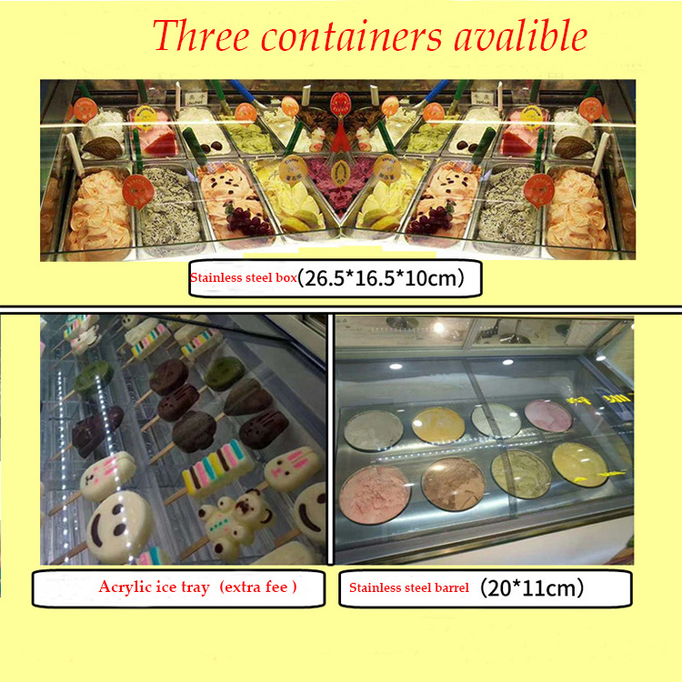 Commercial Refrigeration Equipment Drop in Mini Ice Cream Showcase  Display Freezer