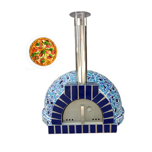 Mosaic Outdoor Pizza Oven Big Round Table Top Pizza Wood Oven Dome Charcoal Wood Fired Pizza Oven