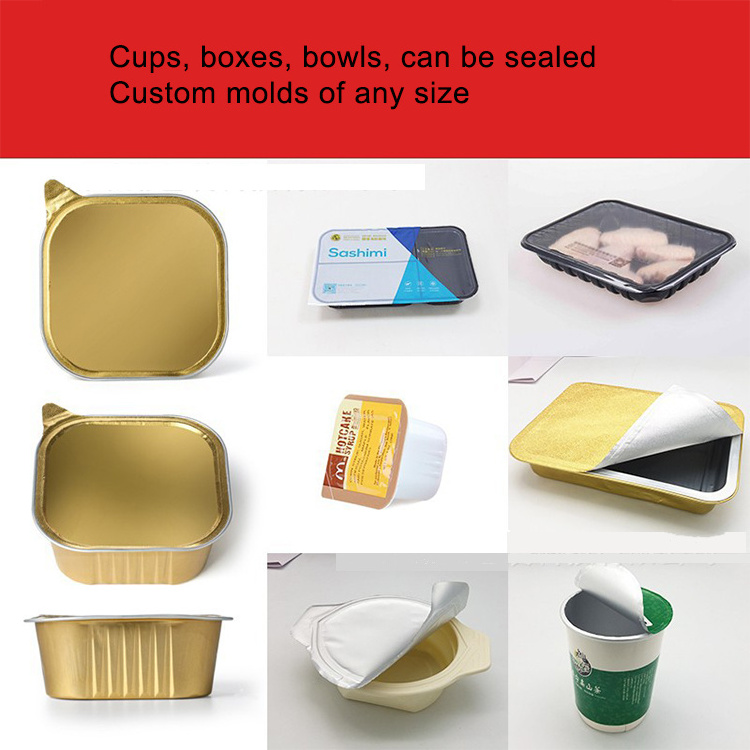 Cup Sealing Machine Printed Roll Juice Plastic  Lid Boba Tea Square Automatic Juice Cup Sealing Machine