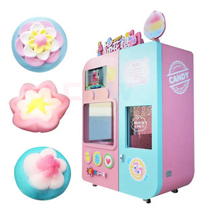 Industrial Lcd Screen Wifi Mini Coin Operation Kids Flowers Design Cotton Candy Vending Machine