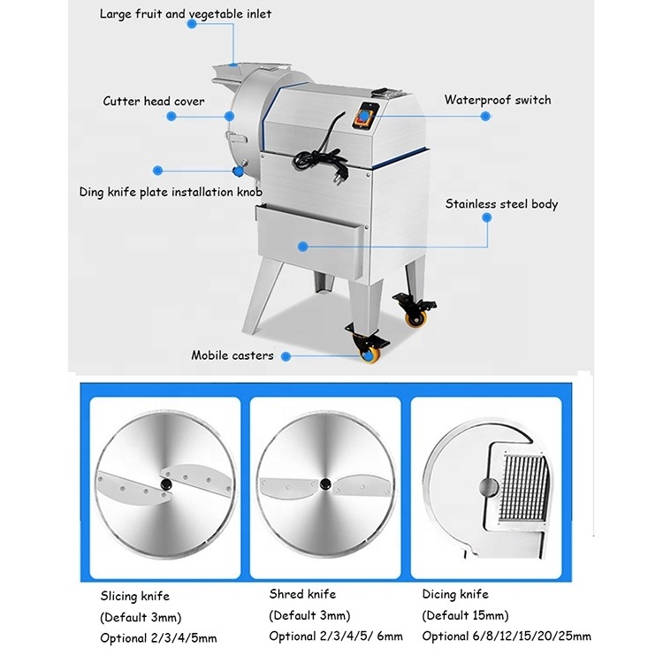 Multifunction Industrial slicer shredder Electric dicing machine Small Potato cucumber carrot onion Vegetable Cutter