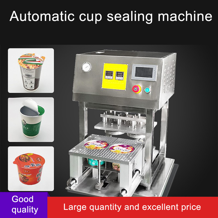 Cup Sealing Machine Printed Roll Juice Plastic  Lid Boba Tea Square Automatic Juice Cup Sealing Machine