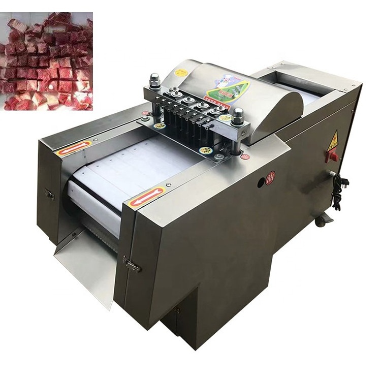 Electric Industrial Beef Dicer / Meat Cutter Diced Frozen Meat Cube Cutting Machine