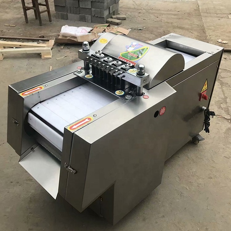 Electric Industrial Beef Dicer / Meat Cutter Diced Frozen Meat Cube Cutting Machine