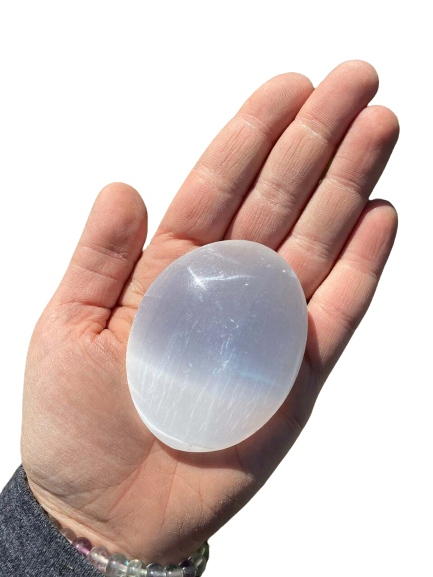 Selenite Palm Stone Laser Engraved with Dragon carving  healing gemstone Pebble palm Carved quartz agate crystal palm stones