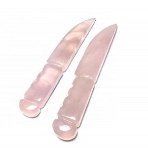 Natural crystal hand carved rose quartz knife dagger festival gifts crystal craft festival gift for decoration Gemstone