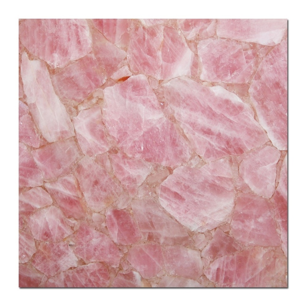 natural stone slab Pink Crystal Rose Quartz tiles Slab reiki healing crystal Gemstone Decoration Wall Panel home decoration Tile