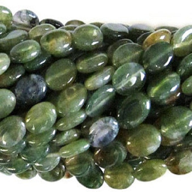 flat disc beads natural moss agate flat oval beads wholesaler