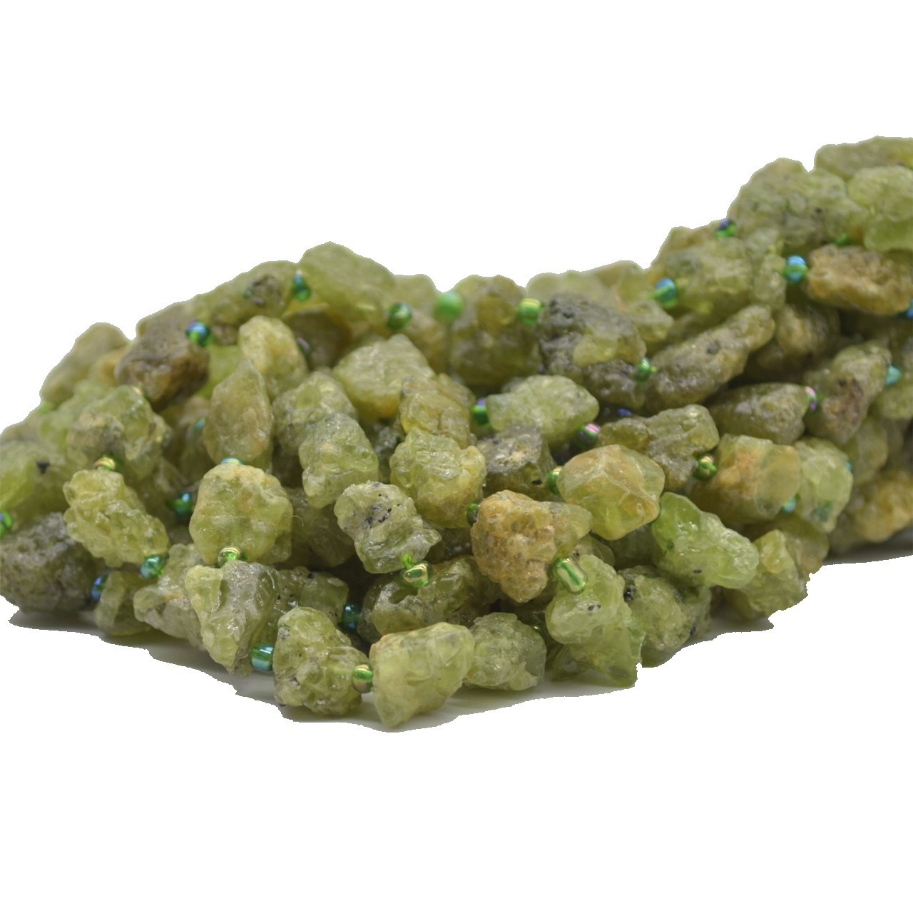 stone raw green garnet Strand Nugget Beads crystal reiki healing stone Drilled necklace for women jewelry making supplies