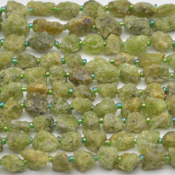 stone raw green garnet Strand Nugget Beads crystal reiki healing stone Drilled necklace for women jewelry making supplies