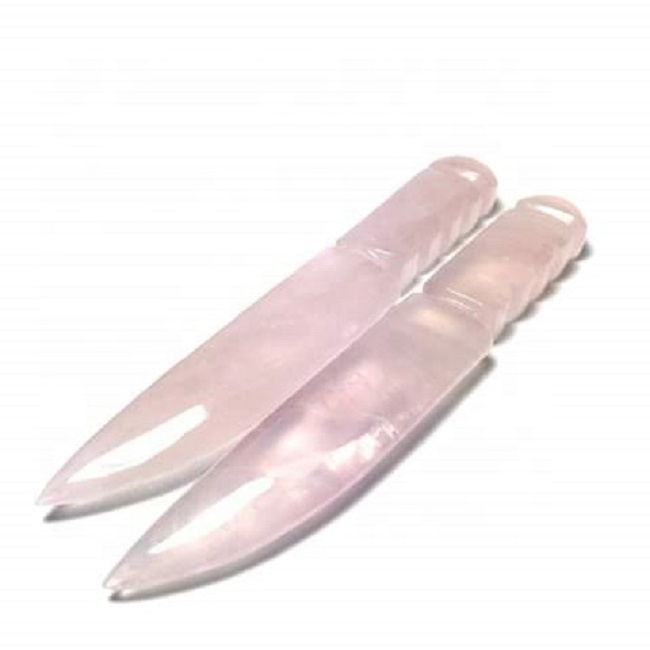 Natural crystal hand carved rose quartz knife dagger festival gifts crystal craft festival gift for decoration Gemstone