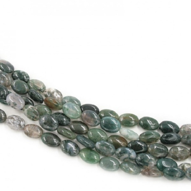 flat disc beads natural moss agate flat oval beads wholesaler