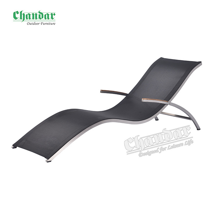 New Arrival  S shape beach lounge chaise chairs lounger