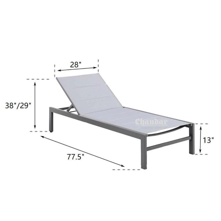 Hot Sale Modern Beach Chaise Lounge Sun Beds Outdoor Furniture Garden Aluminium Leisure Chair Patio Poolside Sun Lounger