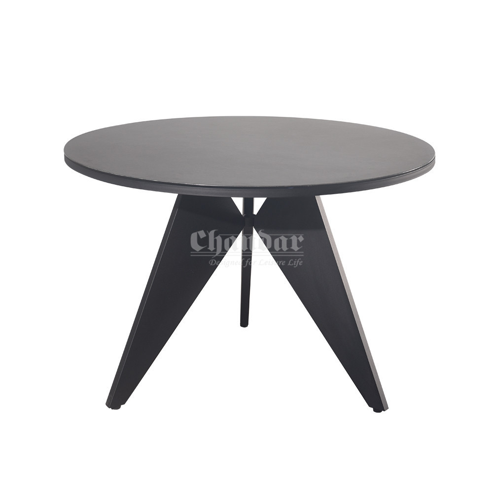 Customized Modern Rust-Proof Durable 6mm Creamic Glass Table Top Outdoor Patio Round Table And Chairs Set