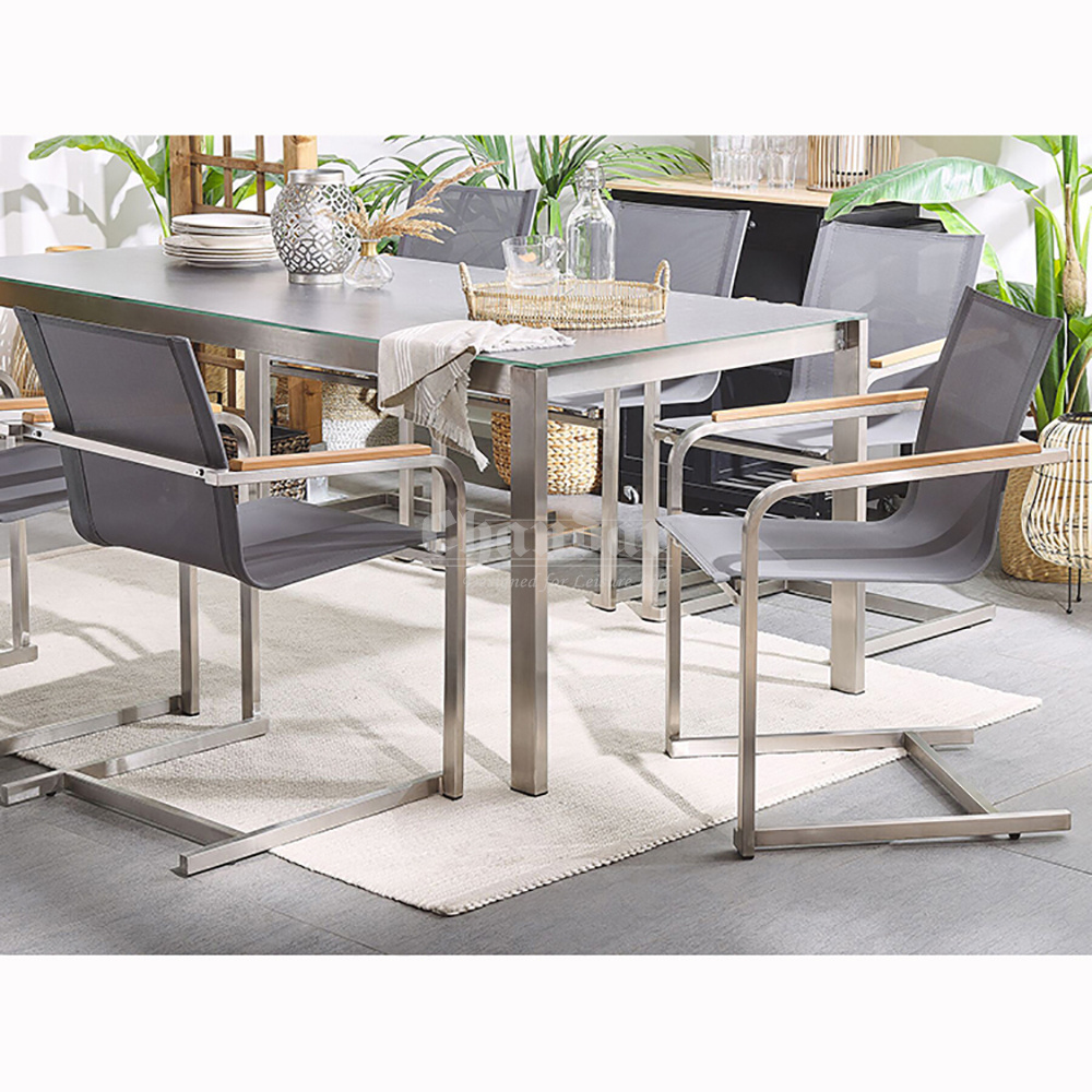 Stainless Steel Garden Furniture  Patio Outdoor Tables And Chairs Dining Set