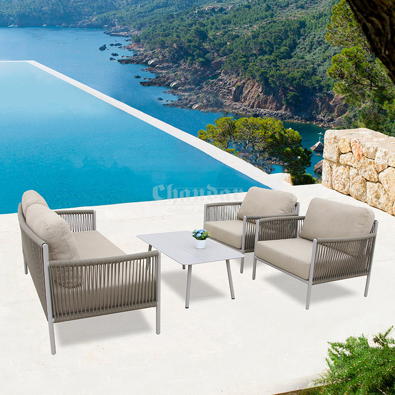 Outdoor Furniture Set Lounge Garden Sofa Outside Furniture Pool Deep Seat Outdoor Alu Sofa