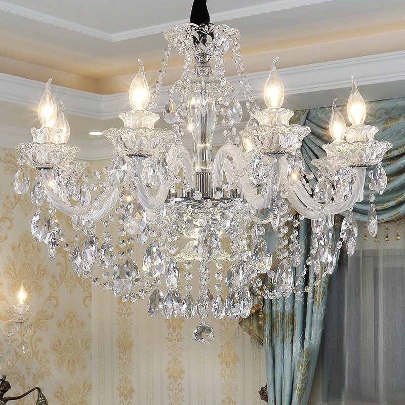 Luxury Crystal Chandeliers Modern Glass Hanging Lamps Living Room Hotel Decorative Ceiling Lighting Pendant Chandelier Lights