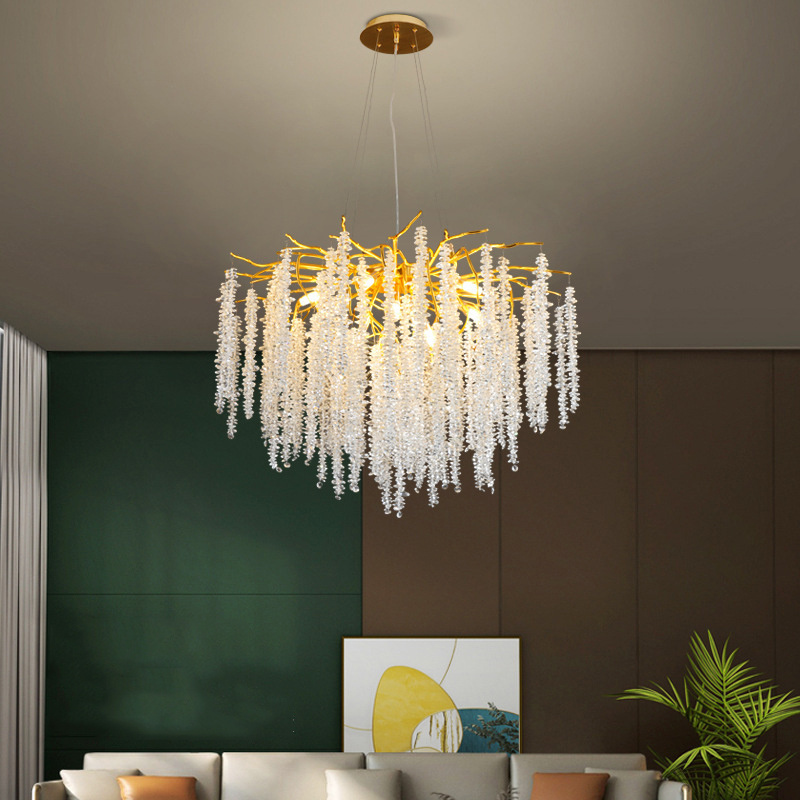 Contemporary Luxury Wedding Foyer Decoration Large Lights Lighting Gold K9 Crystal Chandelier