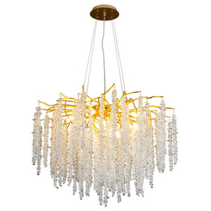 Contemporary Luxury Wedding Foyer Decoration Large Lights Lighting Gold K9 Crystal Chandelier