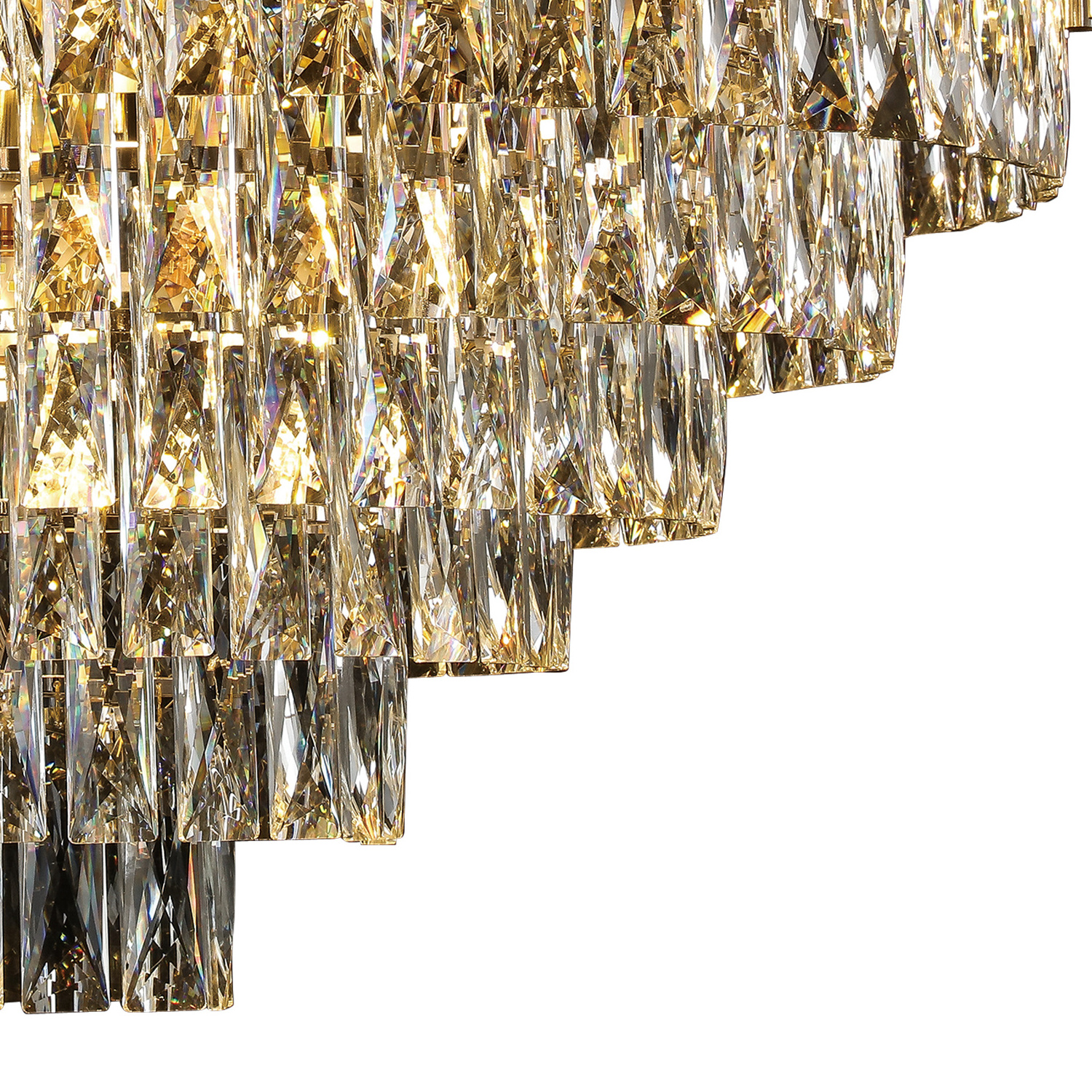 Golden Matte Black Shiny  Iron K9 Crystal Lighting 24*E14 LED Pendant Lamp Round Pendant Lights Luxury Chandeliers