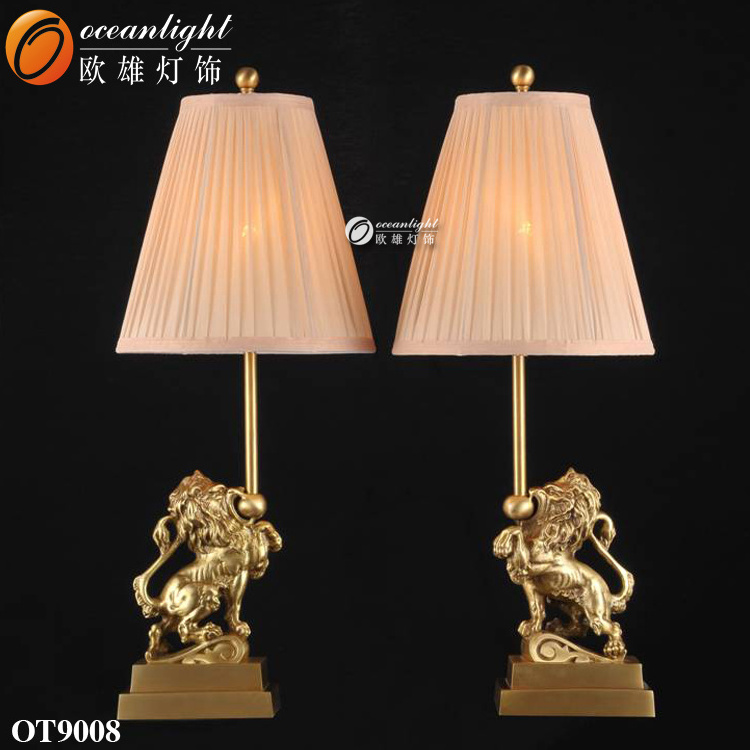 OT9008 Table Lamp Hotel Table Lamp Antique Brass Lion Table Lamp