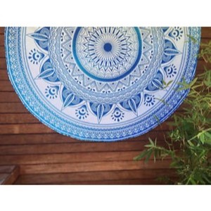 mandala Round Tapestry Wall Hanging Beach Throw Towel Yoga Mat 72" Beach tie dye fringe Lace Indian round mandala Roundel decor